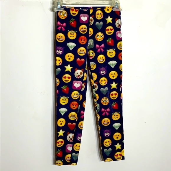 Gap Emoji Print Cotton Straight Legging medium girls casual clothing - Picture 1 of 5